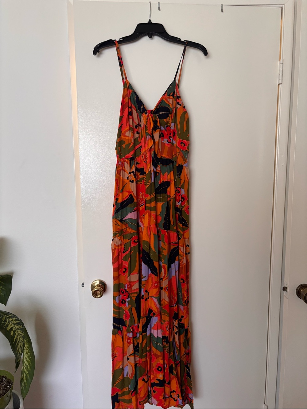 MSK Floral Orange Multicolor Maxi Dress